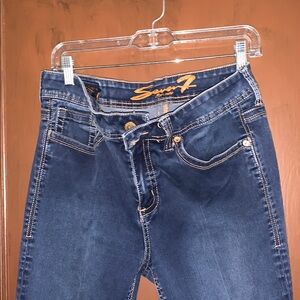 Seven7 High Rise Blue Jeans Classic Style